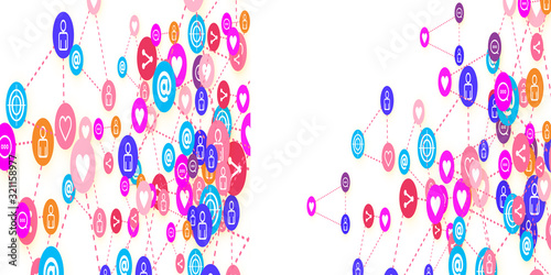 Social media marketing, Communication concept.