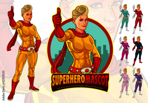 Female Superhero mascot for company