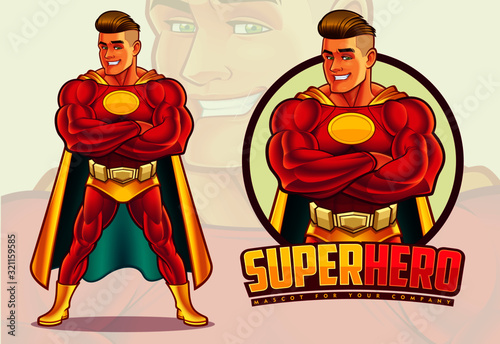 Handsome Superhero mascot