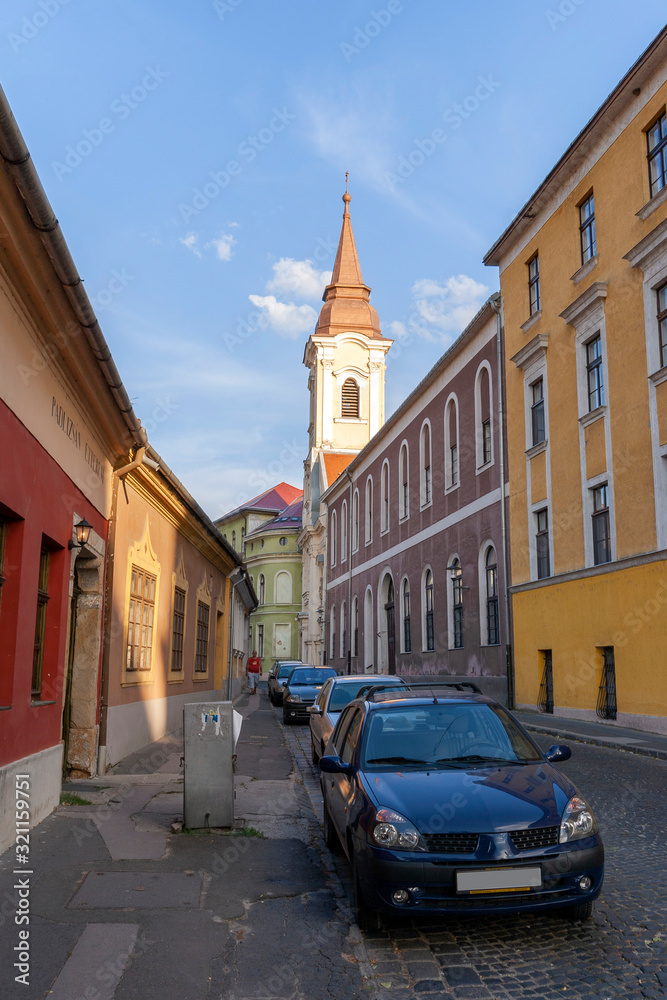 Obraz premium Old buildings in Esztergom, Hungary.