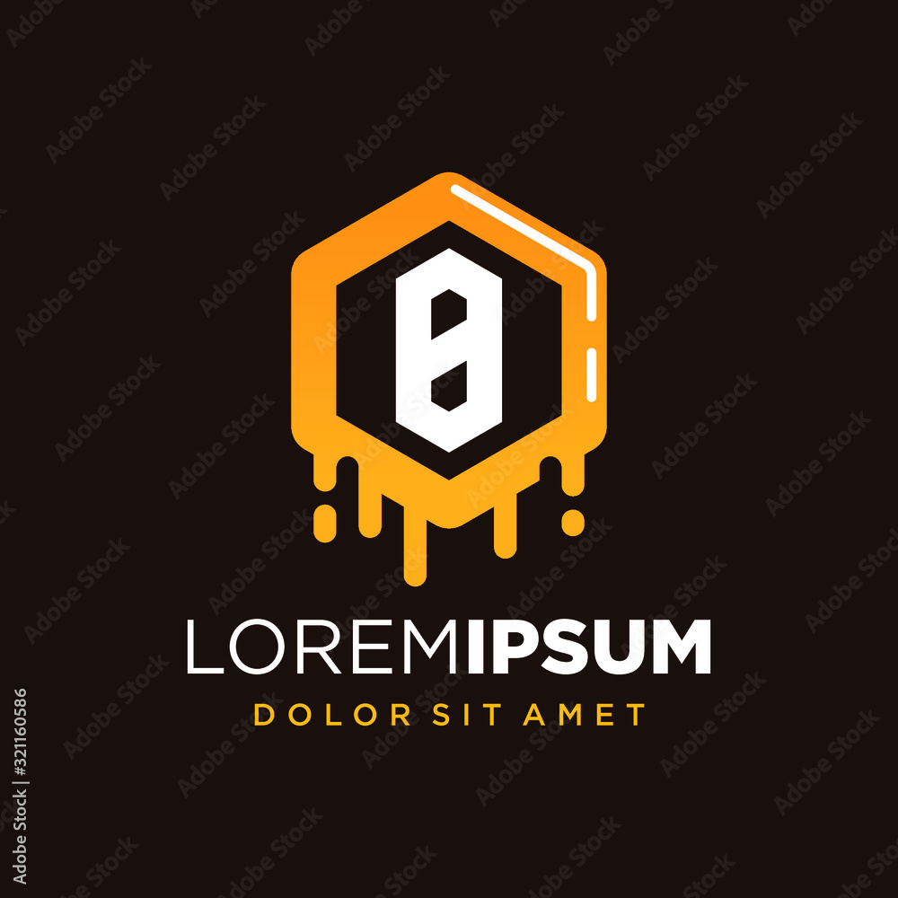 Initial Number 0 with Honeycomb Logo Design Initial Number 0 with Honeycomb Logo Design