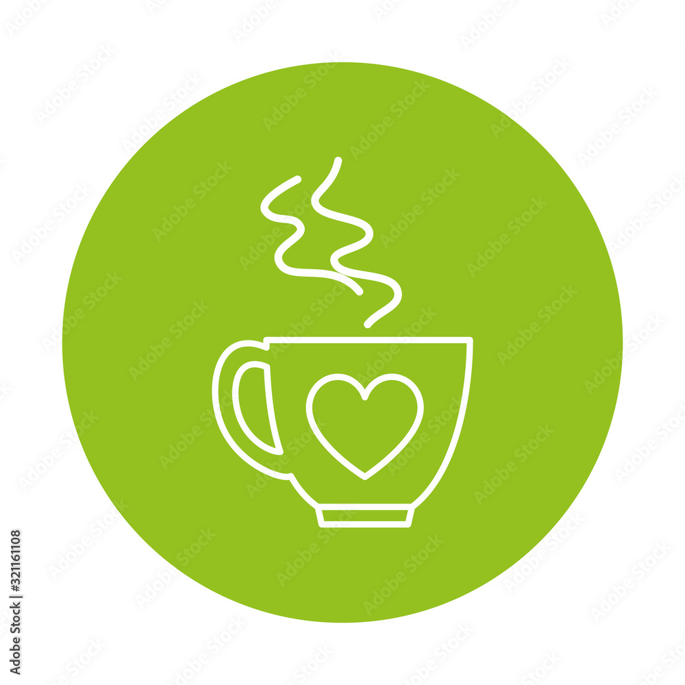 silhouette of cup of coffee on green background vector illustration design silhouette of cup of coffee on green background vector illustration design