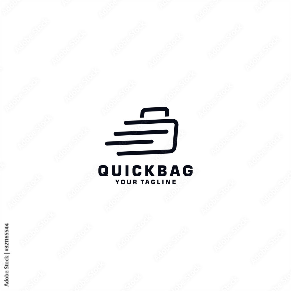 Quick Bag Logo Design template for company travel
