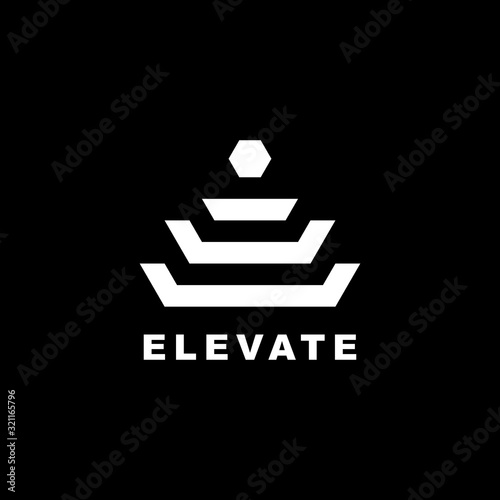 Elevate Abstract Logo Design. Top Building Lines Logo