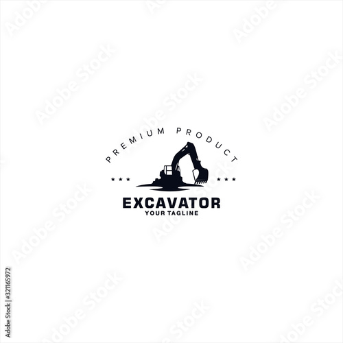 Excavator logo design template idea