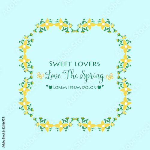 Antique frame design with ornate leaf and floral, for love spring card design. Vector