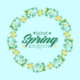 Seamless pattern of leaf and floral frame with modern style, for love spring greeting card concept. Vector