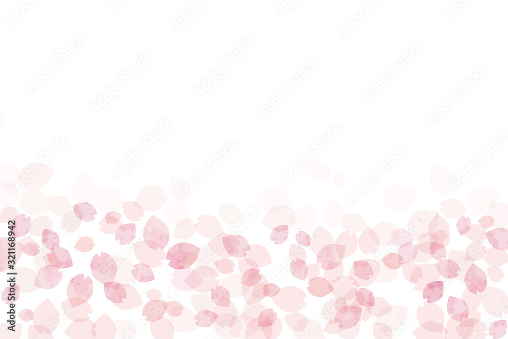 桜の絨毯、春風（横から）