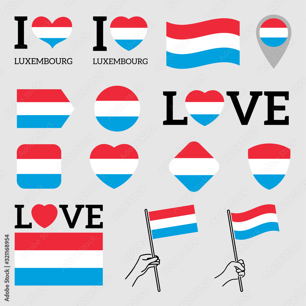 Flag of Luxembourg. Set of vector Flags. Flag of Luxembourg. Set of vector Flags.