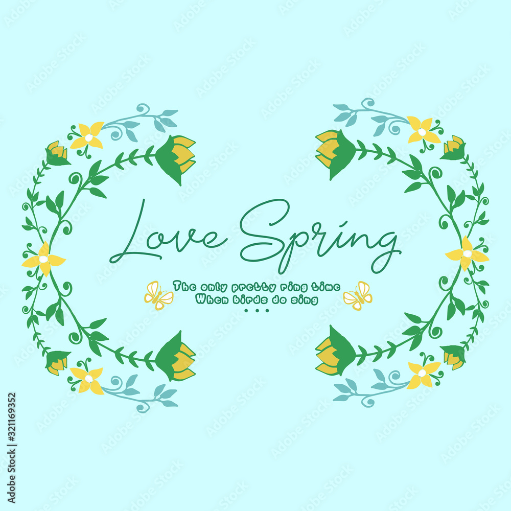 The elegant of leaf and flower frame, for love spring poster wallpaper design. Vector