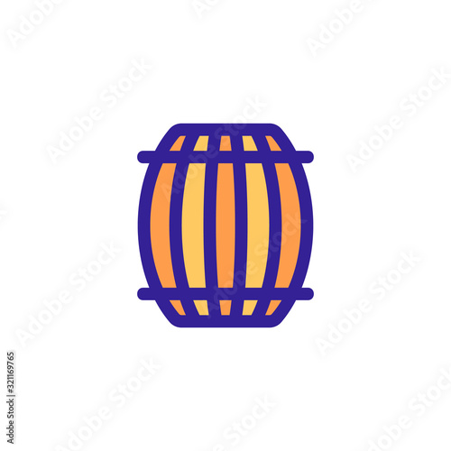 barrel icon vector. Thin line sign. Isolated contour symbol illustration
