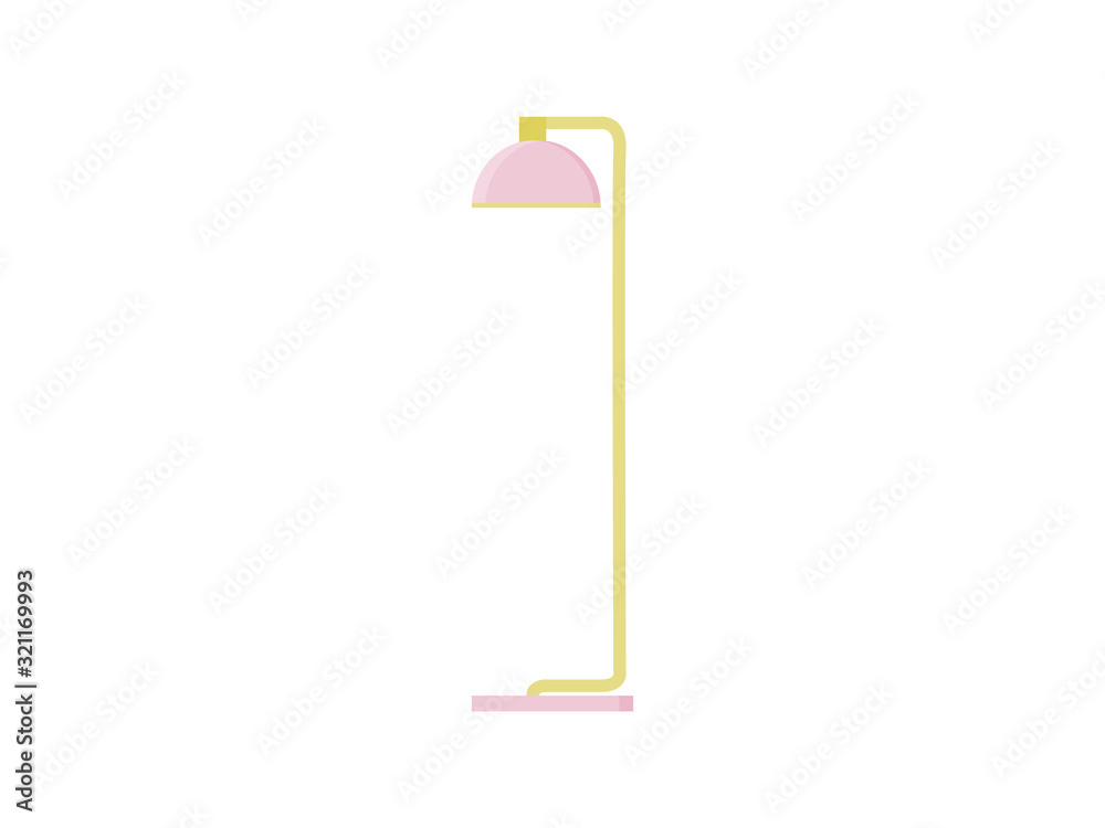 Floor lamp icon in flat style. Electric light symbol isolated on white background. Floor lamp icon in flat style. Electric light symbol isolated on white background.