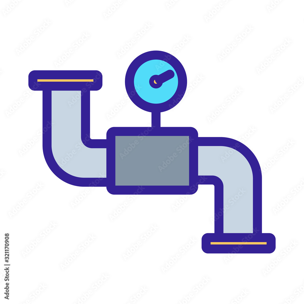 Plumbing pipe icon vector. Thin line sign. Isolated contour symbol illustration