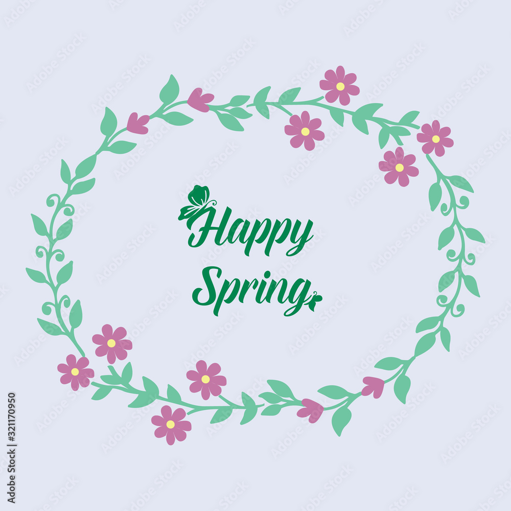 Beautiful Crowd of leaf and floral frame, for happy spring invitation card design. Vector