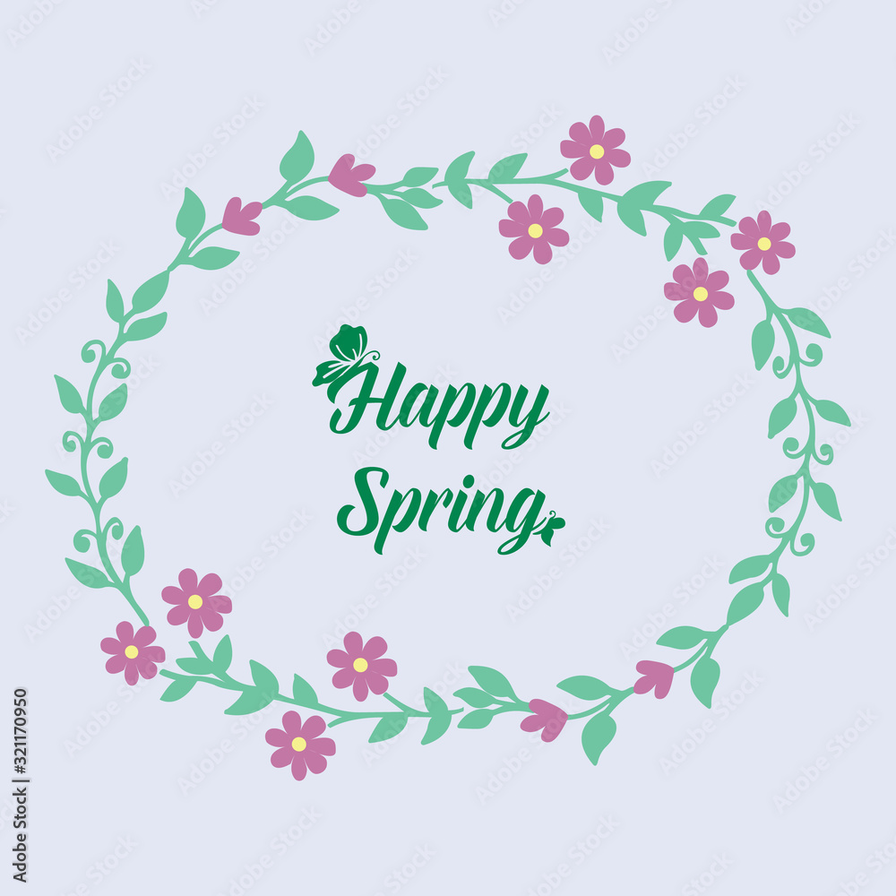 Beautiful Crowd of leaf and floral frame, for happy spring invitation card design. Vector Beautiful Crowd of leaf and floral frame, for happy spring invitation card design. Vector