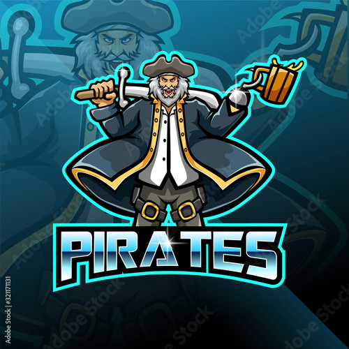 Pirates mascot gaming logo design