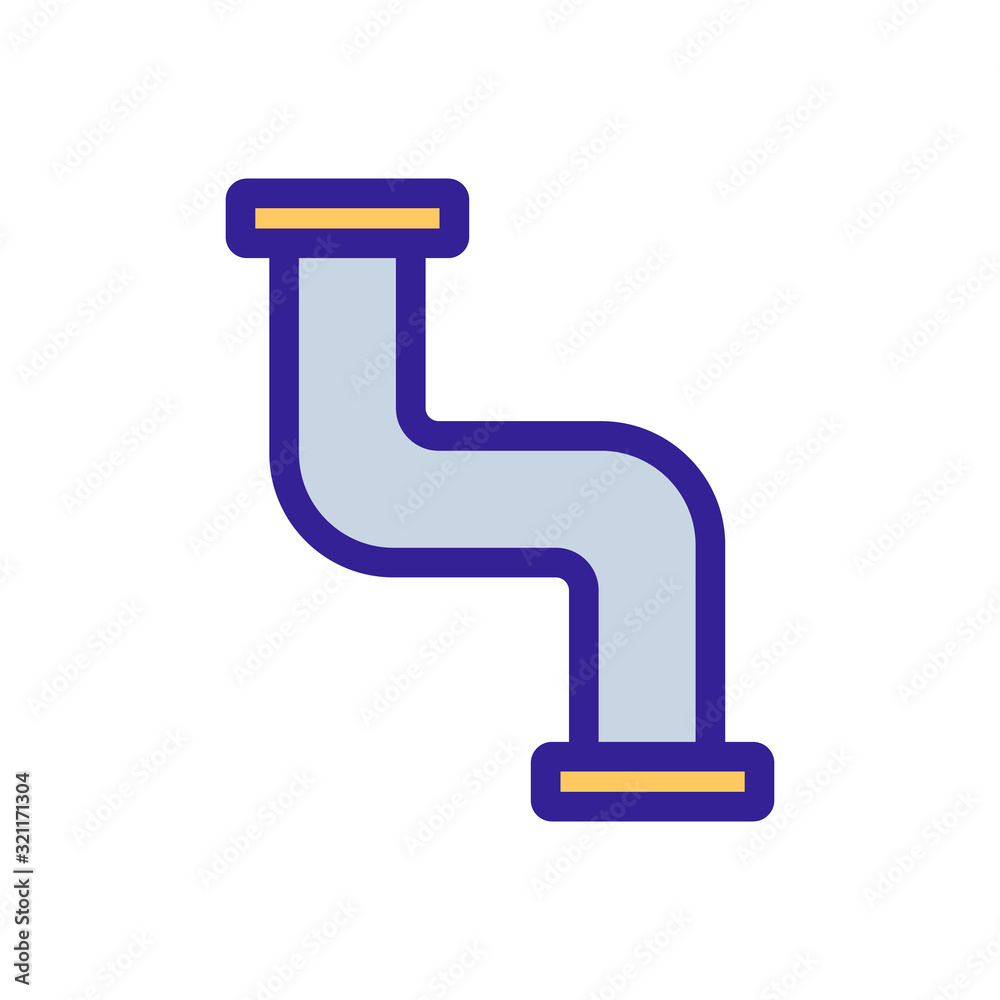 Plumbing pipe icon vector. Thin line sign. Isolated contour symbol illustration Plumbing pipe icon vector. Thin line sign. Isolated contour symbol illustration