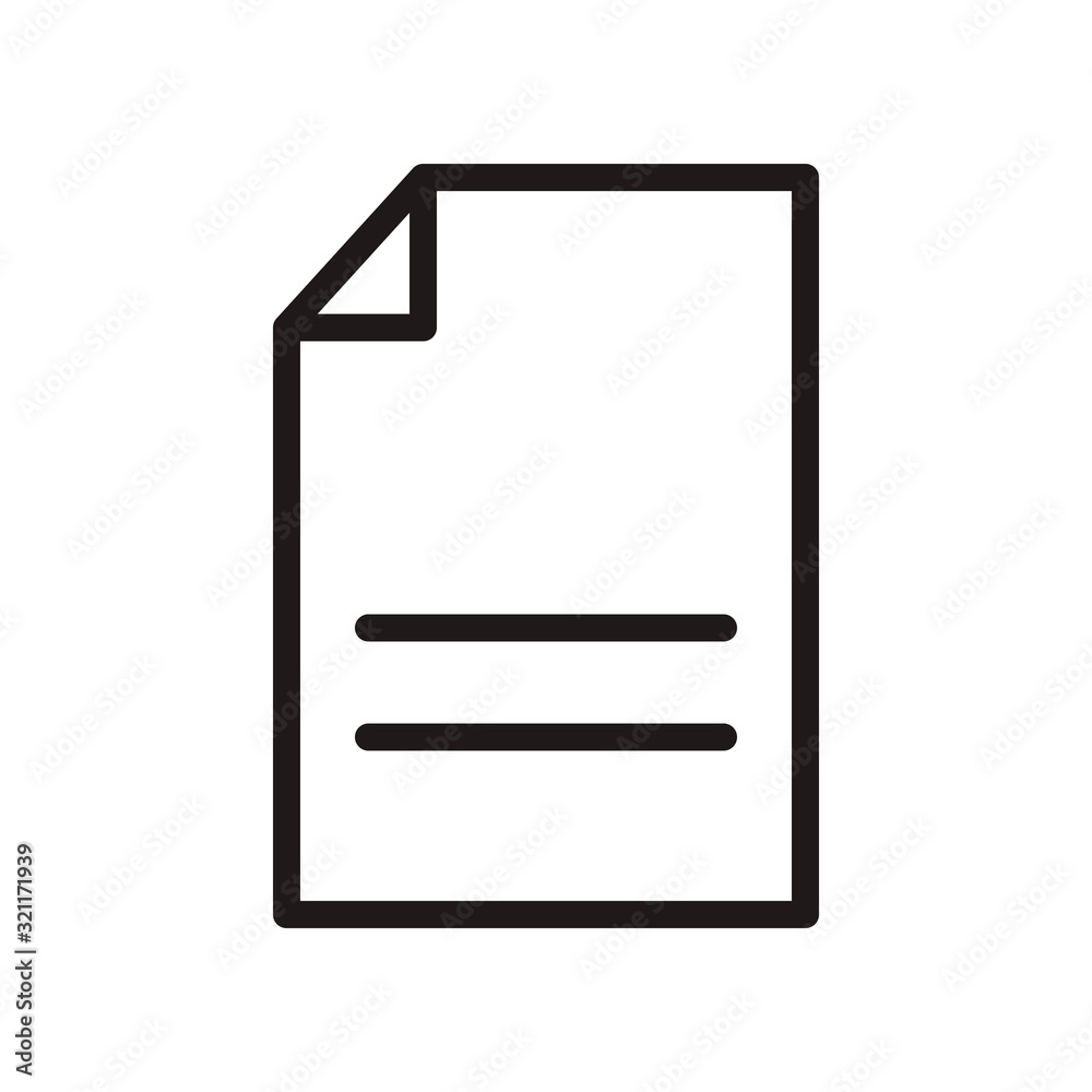Paper, file, document icon in trendy outline style design. Vector graphic illustration. Paper icon for website design, logo, and ui. Editable vector stroke. Pixel perfect. EPS 10.