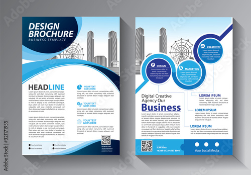 Business abstract vector template. Brochure design, cover modern layout, annual report, poster, flyer in A4 with colorful triangles, geometric shapes for tech, science, market with light background