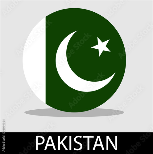 symbol of the flag of the country of pakistan on a white background