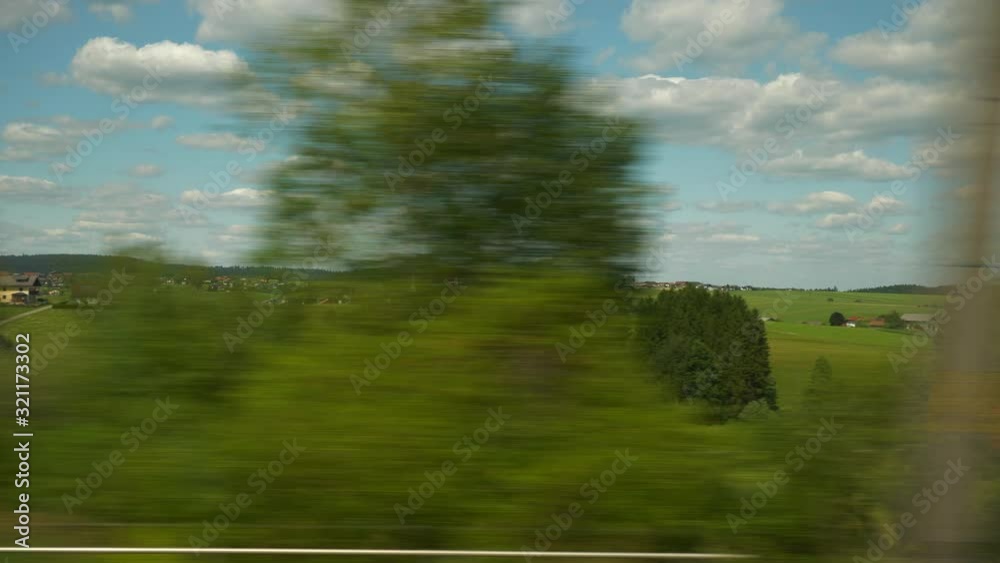 summer day salzburg to vienna train road trip passenger side window pov panorama 4k austria