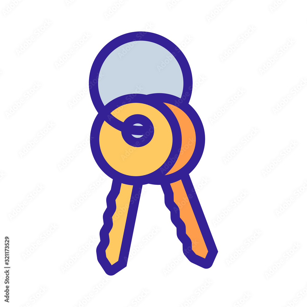 key icon vector. Thin line sign. Isolated contour symbol illustration