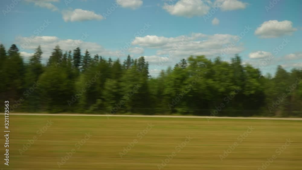 summer day salzburg to vienna train road trip passenger side window pov panorama 4k austria
