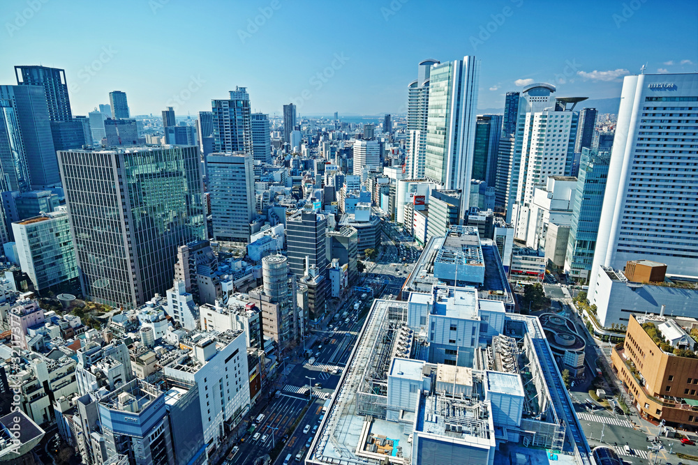 Fototapeta premium 大阪駅前第3ビル 33階西側からの眺望
