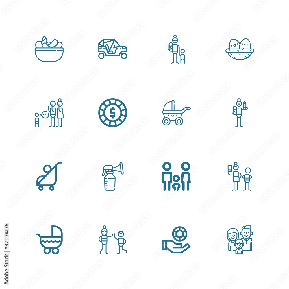 Editable 16 mother icons for web and mobile
