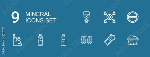 Editable 9 mineral icons for web and mobile