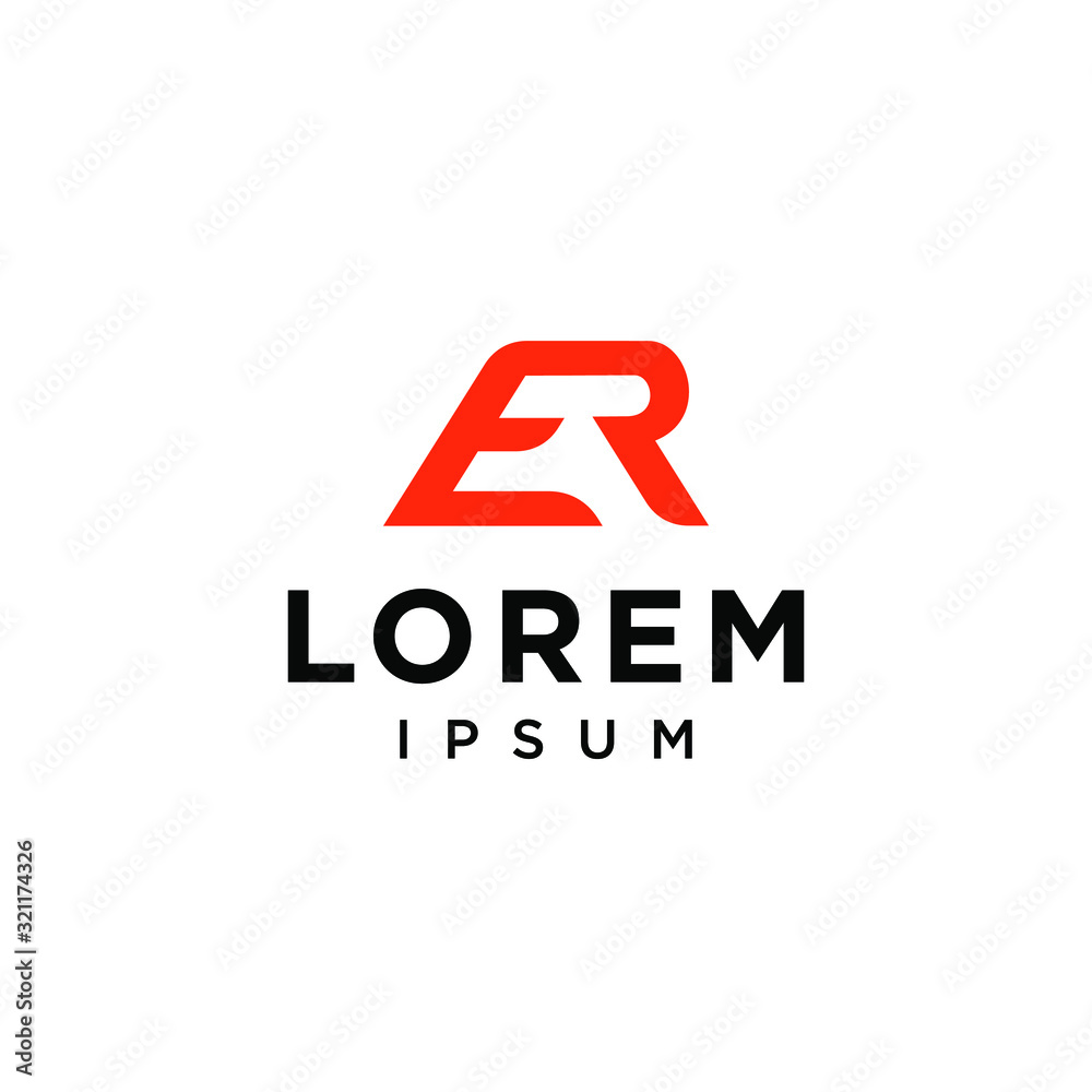 Obraz premium initial E R RE ER icon logo logotype font vector design in elegant and trendy sporty monogram style