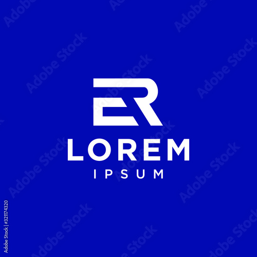 initial E R RE ER icon logo logotype font vector design in elegant and trendy sporty monogram style