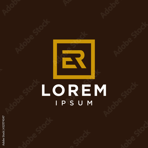 initial E R RE ER icon logo logotype font vector design in elegant and trendy sporty monogram style