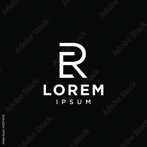 initial E R RE ER icon logo logotype font vector design in elegant and trendy sporty monogram style