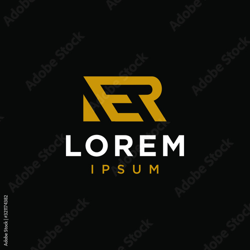 initial E R RE ER icon logo logotype font vector design in elegant and trendy sporty monogram style