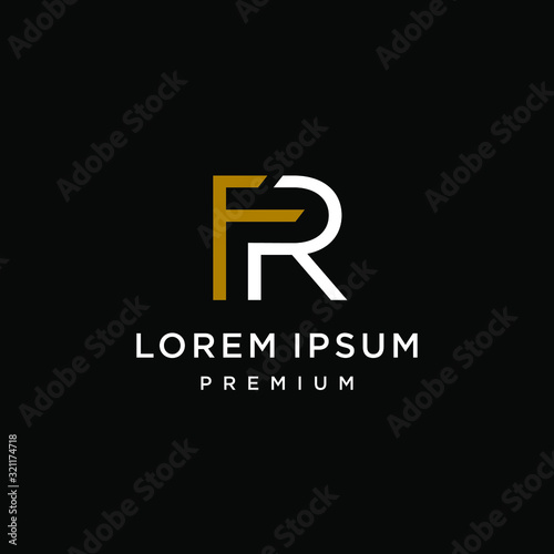 Cuadro en lienzo initial F R RF FR icon logo logotype font vector design in elegant and trendy sp