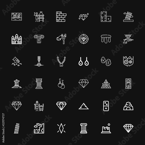 Editable 36 stone icons for web and mobile