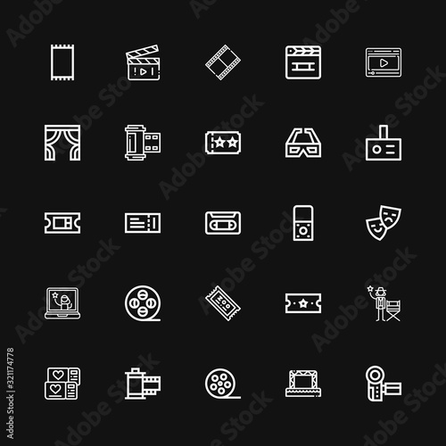 Editable 25 cinema icons for web and mobile