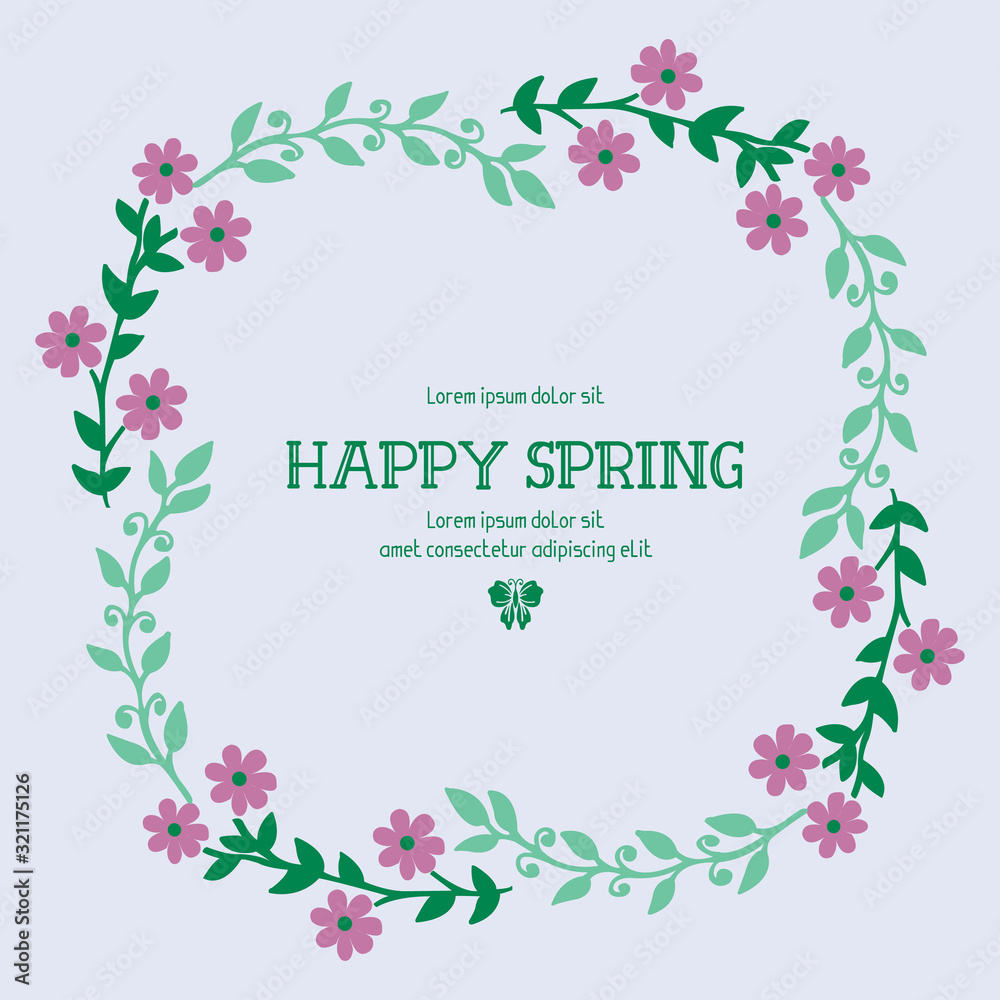Unique shape pattern of leaf and flower frame, for happy spring greeting card design. Vector Unique shape pattern of leaf and flower frame, for happy spring greeting card design. Vector