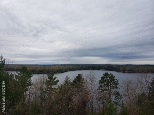 landscape with lake and clouds