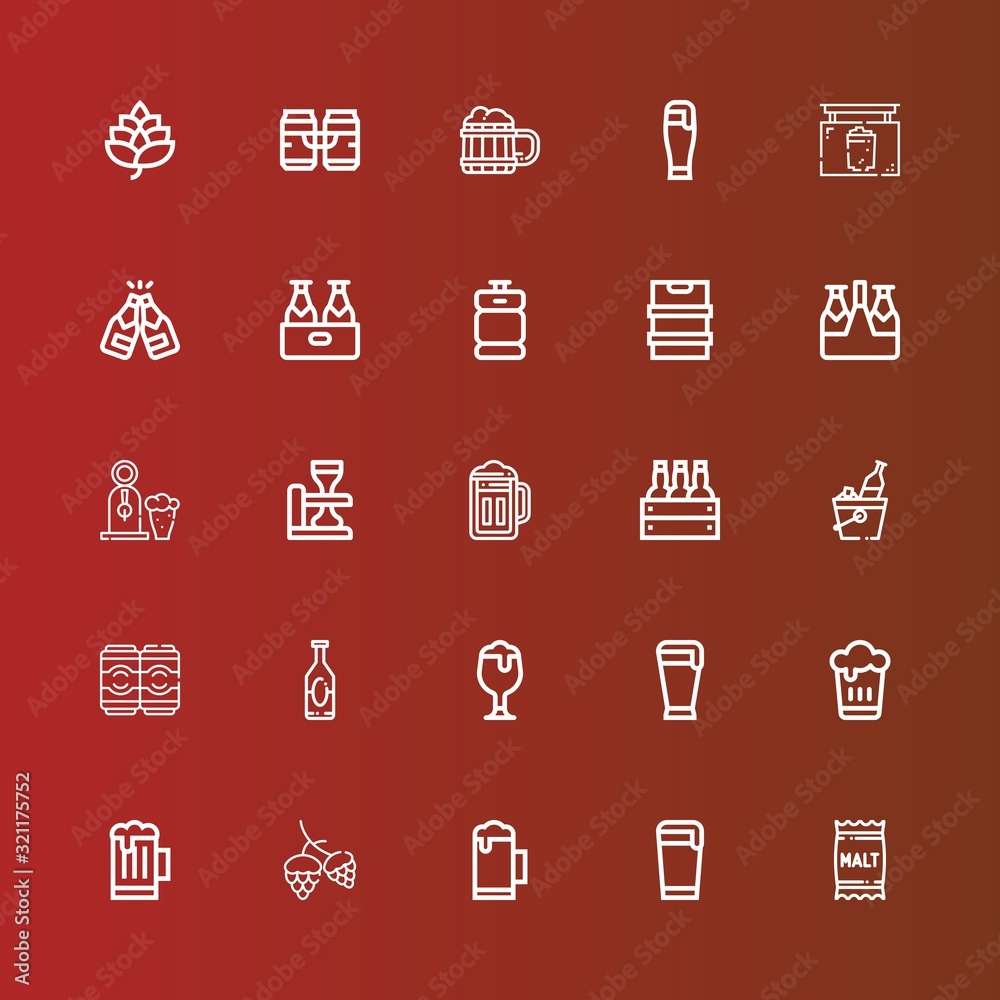 Editable 25 pint icons for web and mobile