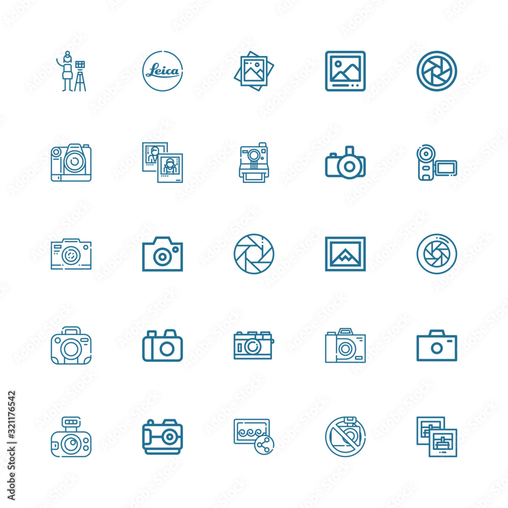 Editable 25 photographer icons for web and mobile Editable 25 photographer icons for web and mobile