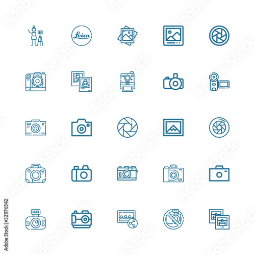 Editable 25 photographer icons for web and mobile
