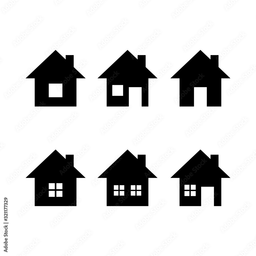 Fototapeta premium set of home icons isolated on white background. vector illustration. 