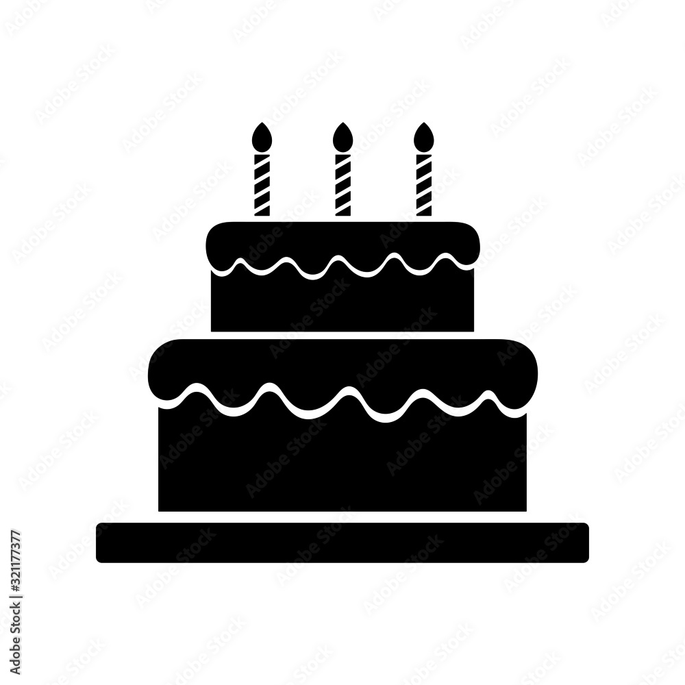 birthday cake icon isolated on white background. vector illustration. birthday cake icon isolated on white background. vector illustration.