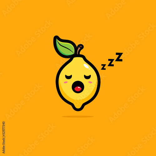 sleepy lemon vector design