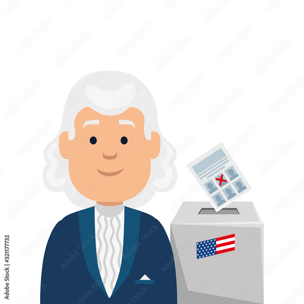 Usa president man and vote box design, United states america independence nation us country and national theme Vector illustration Usa president man and vote box design, United states america independence nation us country and national theme Vector illustration