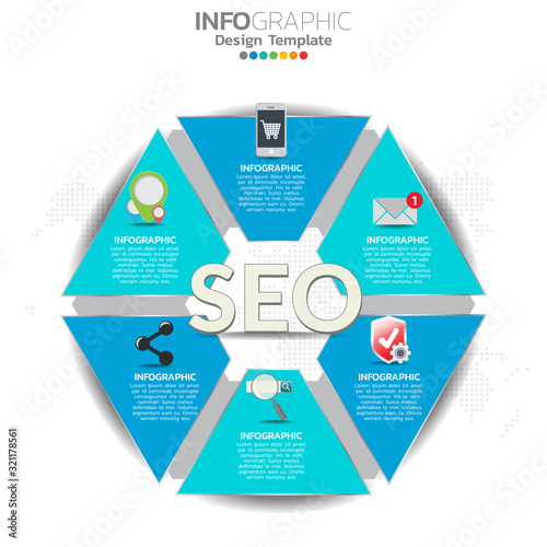 Infographic concept illustration of Seo infographics with Business layout template.