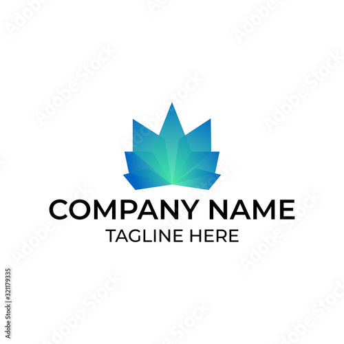 Free Download Modern and simple logo design for geometric leaves - GFXLoad