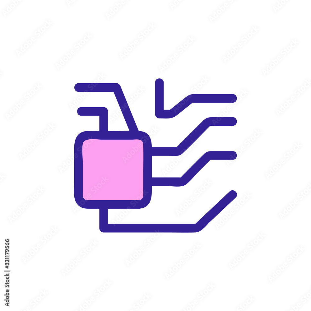 chip icon vector. Thin line sign. Isolated contour symbol illustration chip icon vector. Thin line sign. Isolated contour symbol illustration
